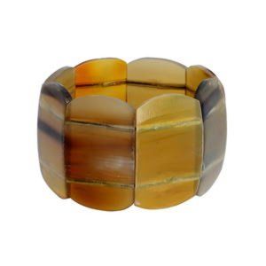 Natural Genuine Buffalo Horn Cushion Shape Stretch Bracelet